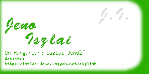 jeno iszlai business card